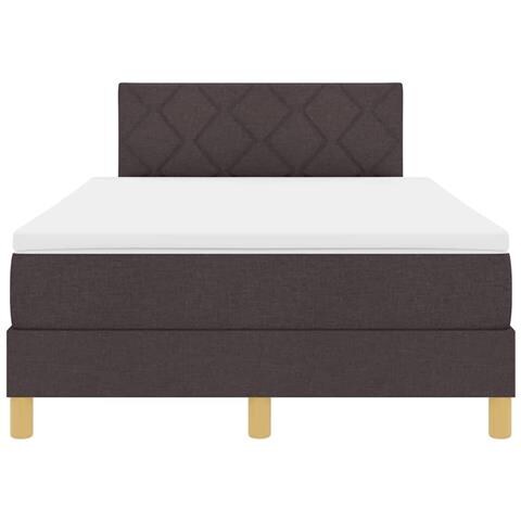 Letto a molle con materasso Marrone scuro 120 x 190 cm Tessuto - Foto 9