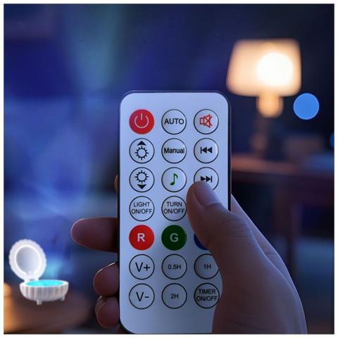 Lampada Di Proiezione Altoparlante Bluetooth Luce Notturna Led Con Specchio Per Trucco E Rumore Bianco White - Foto 2