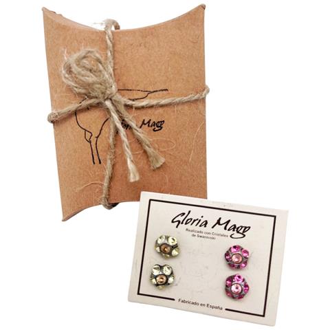 Confezione Di Orecchini In Argento 10µ E Cristallo Sw Rosa Assortiti - Foto 2