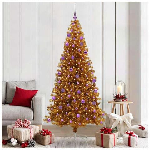 Albero di Natale con 300 LED con supporto Oro 210 cm PET - Foto 2