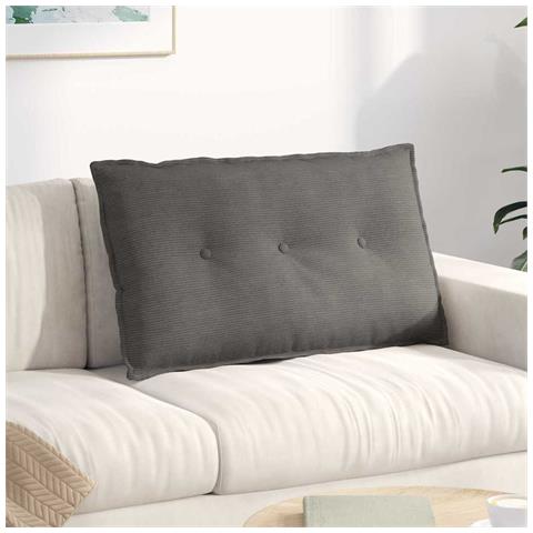 Cuscino per Schiena Grigio chiaro 80 x 50 cm Tessuto in Cords - Foto 2