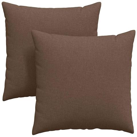 Cuscini da Divano 2 pcs Marrone 60 x 60 cm Tessuto - Foto 1