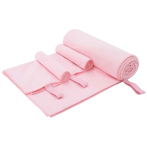 Set di Asciugamani Sportivi 3 pcs Rosa Poliestere e poliammide - Foto 1