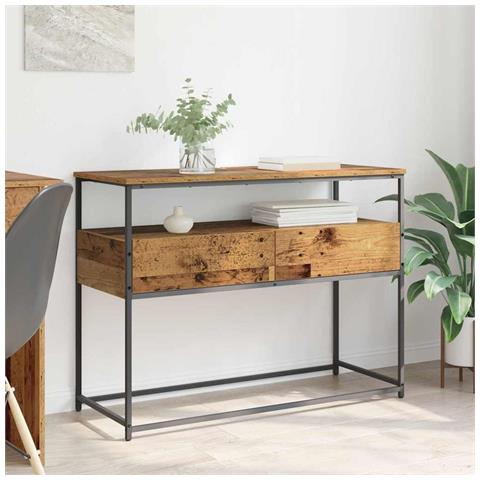 Tavolo consolle con cassetto Legno vecchio 100 x 40 x 75 cm - Foto 2