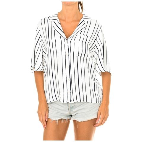 Blusa Da Donna A Maniche Corte Con Collo A Revers W4010021a - Foto 1