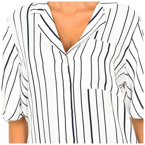 Blusa Da Donna A Maniche Corte Con Collo A Revers W4010021a - Foto 3