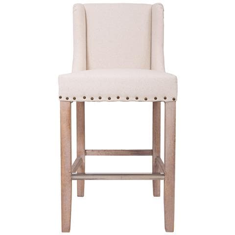 Sgabello Imbottito In Legno E Beige 48x58x67/104h - Foto 2