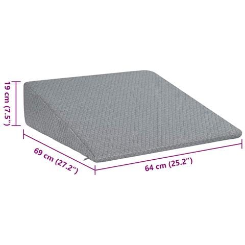 Cuscino a Wedge Grigio 69 x 64 x 19 cm Schiuma Memory - Foto 9