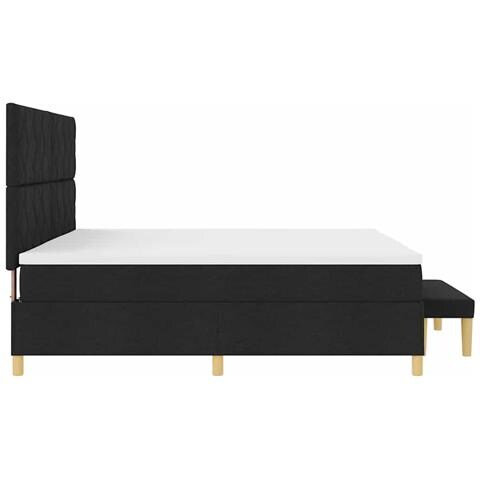 Letto a molle con materasso Nero 200 x 200 cm Tessuto - Foto 9