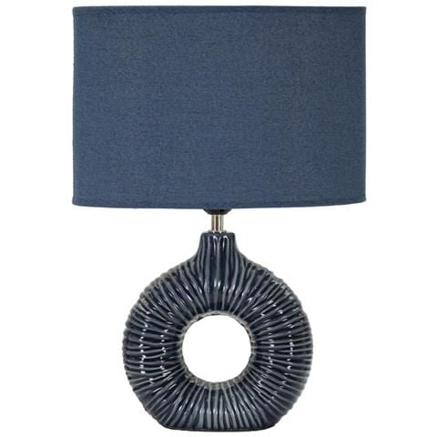 Lampada Da Tavolo Vkh92-blu-ceramica-28,5x15x43 Cm - Foto 1