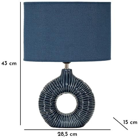 Lampada Da Tavolo Vkh92-blu-ceramica-28,5x15x43 Cm - Foto 7