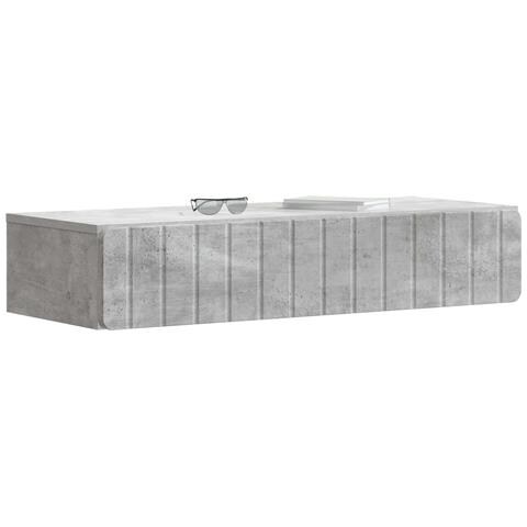 Tavolino da Parete Laterale Grigio Cemento 87,5 x 34,5 x 17 cm - Foto 2
