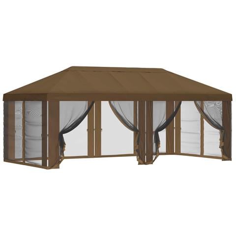 Copertura Gazebo con Pareti Laterali 6 x 3 m Tortora Poliestere - Foto 1