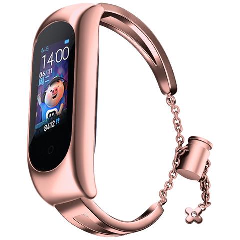 Bracciale Metallico Sostitutivo Per Xiaomi Mi Band 6 / 5 / 4 / 3 Di Colore Rosa - Foto 1