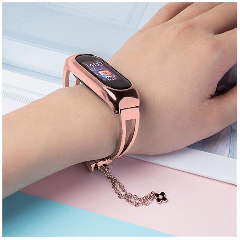 Bracciale Metallico Sostitutivo Per Xiaomi Mi Band 6 / 5 / 4 / 3 Di Colore Rosa - Foto 2