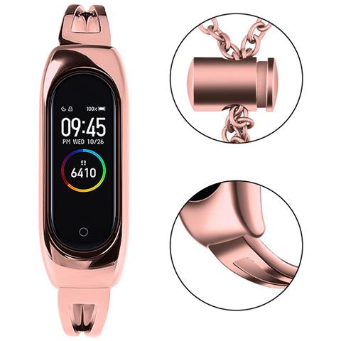 Bracciale Metallico Sostitutivo Per Xiaomi Mi Band 6 / 5 / 4 / 3 Di Colore Rosa - Foto 7