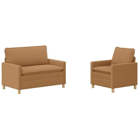 Set di divani 2 pz Beige Tessuto - Foto 1