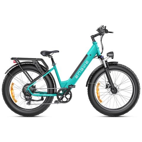 E26 ST Bici a pedalata assistita con pneumatici da neve 26 '', freni idraulici, ideale per il pendolarismo urbano e gite fuoriporta, batteria 48V 16Ah, autonomia circa 140 km, colore verde - Foto 8