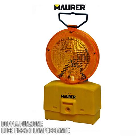 Lampada luce aranc. stradale da cantiere lampeggiante o fissa 2 Batteria 6V - Foto 2