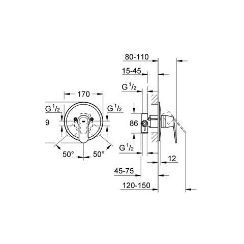 Miscelatore Monocomando Incasso Doccia Eurosmart Cosmo Grohe - Foto 2