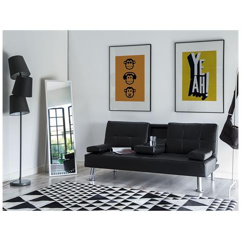 Divano Letto Moderno In Pelle Nera Roxen - Foto 27