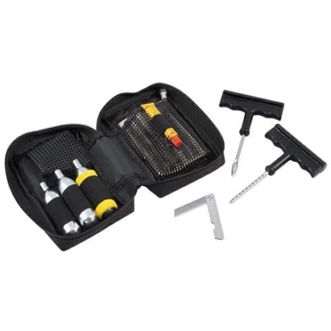 Kit Ripara Gomme Pneumatici Tubeless Riparazione Foratura Auto Moto Scooter Nero - Foto 1