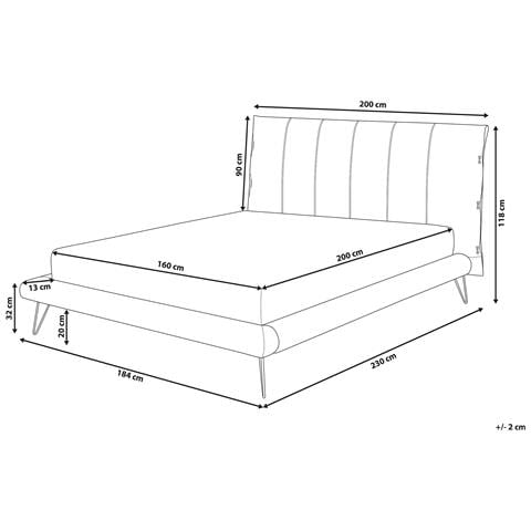 Letto A Doghe In Similpelle Bianco 160 X 200 Cm Betin - Foto 20