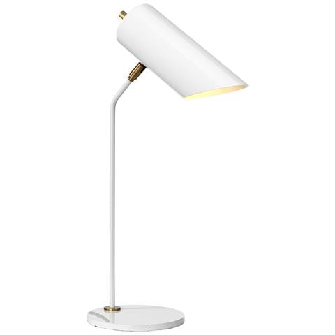 Lampada Da Tavolo A 1 Luce - Ottone Invecchiato Bianco, E27 - Foto 2
