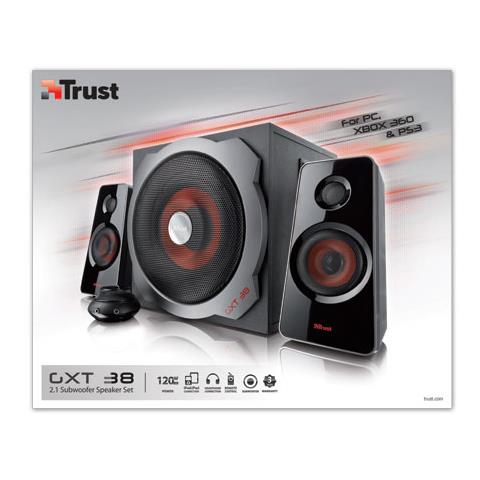 Set di altoparlanti 2.1 con subwoofer in legno e potenza totale di 60 W RMS (potenza di picco di 120 Watt)  - Foto 1