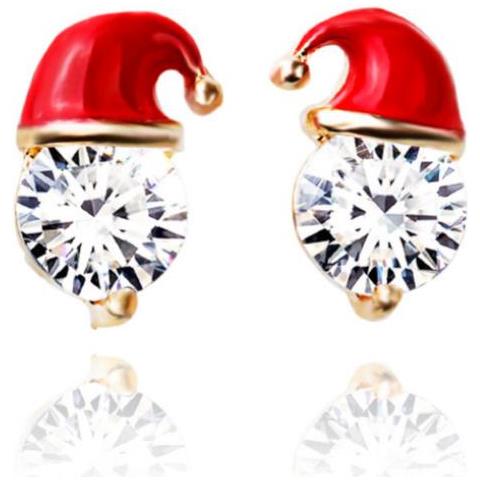 Orecchini Natalizi Con Cappello Da Babbo Natale Lega Di Zinco 1 Paio Multicolor1 S - Foto 1