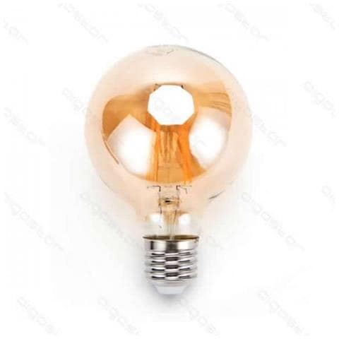 Lampadina Led Filamento Ambrata G80 4w Attacco E27 380 Lumen 2200k Luce Calda D80h120mm Angolo 360 Equivale A 34w Incadescenza - Foto 1