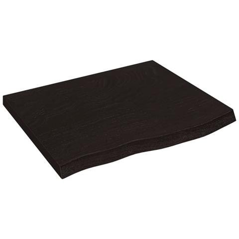 Piano Bagno Marrone Scuro 60x60x (2-4) cm Legno Massello Trattato - Foto 1