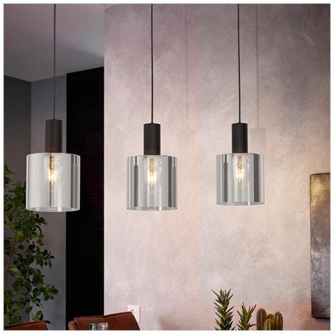 Lampadario Moderno Gorosiba 3 Luci Acciaio Nero - Foto 2