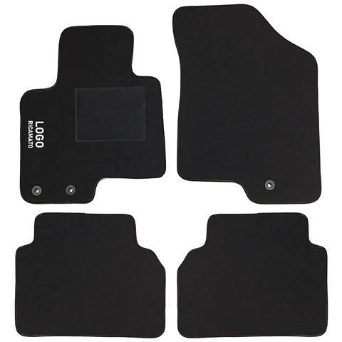 Tappetini Auto Compatibili Per Sportage | Tappeti Sagomati | In Moquette Nera | Logo Ricamato Battitacco E 2 Clip Di Fissaggio | Accessori Interni - Foto 1