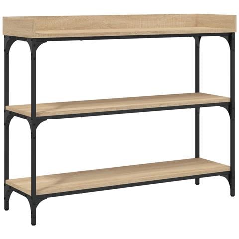 Tavolino Consolle Con Ripiani Rovere Sonoma 100x30x80 Cm - Foto 2