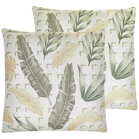 Set Di 2 Cuscini Rhapis 45 X 45 Cm Verde Trama Di Piante - Foto 7