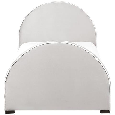 Letto Singolo Velluto Grigio 90 X 200 Cm Nozay - Foto 2