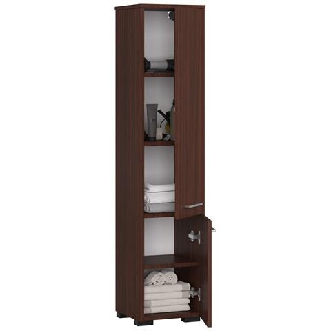 Mobile Alto, Collona da Bagno FIN, 2 ante, 30x30x140 cm, Colore Weng? - Foto 2