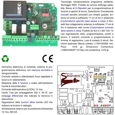 Centrale Scheda Cancello 2 Ante Battenti 220 V 3 Radiocomandi Tempi Forza E Funzione Regolabili Per Motori Di Qualsias - Foto 2