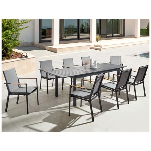 Tavolo Da Giardino Alluminio Grigio Scuro 180/240 X 90 Cm Skaloma - Foto 1