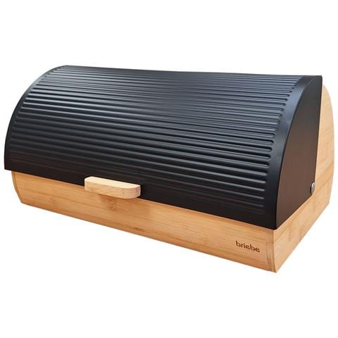 Bb1162 Portapane Da Tavola In Legno Di Bambù, Coperchio Scorrevole, Bread Box Per Pane Nero - Foto 1