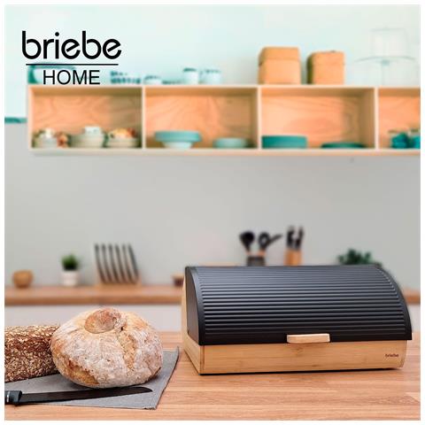 Bb1162 Portapane Da Tavola In Legno Di Bambù, Coperchio Scorrevole, Bread Box Per Pane Nero - Foto 8