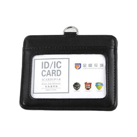 Porta Carte Di Identità In Pelle Con Laccetto - Nero Black - Foto 1