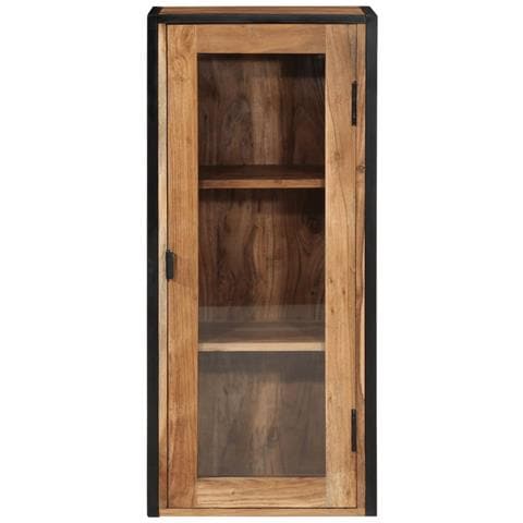 Mobile Bagno A Muro 40x30x90 Cm Legno Massello Acacia E Ferro - Foto 3