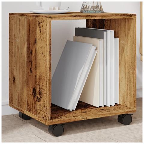Mobiletto Con Ruote Legno Antico 37x33x42,5 Cm In Truciolato - Foto 1