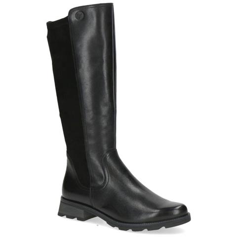 CAPRICE Black Casual Closed Boots Stivali Pelle Scarpe Donna Nero