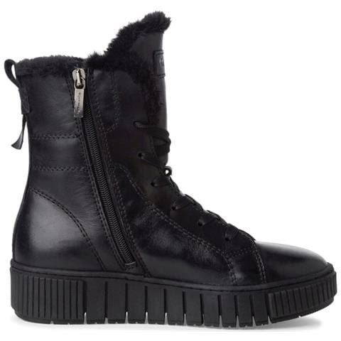 Wl Lace Boot Black Leather Stivali Pelle Scarpe Donna Nero Eu 37, 1-26216-43 003 - Foto 3