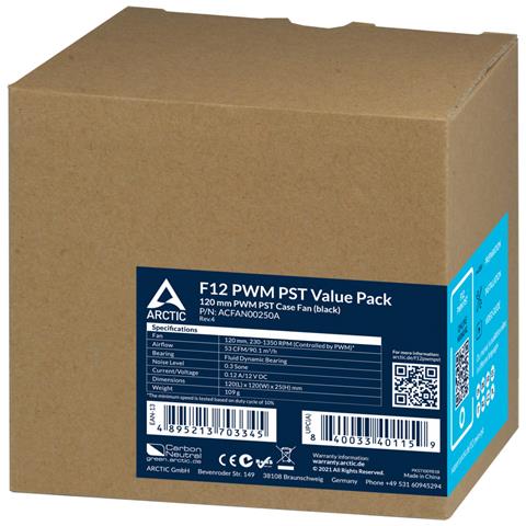 F12 PWM PST Case per computer Ventilatore 12 cm Nero 5 pz - Foto 4