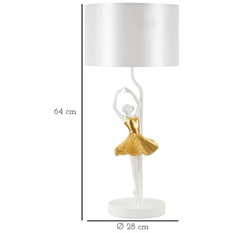 Lampada Da Tavolo Ballerina 3 - Oro - Poliresina - 28x28x64 Cm - Foto 7