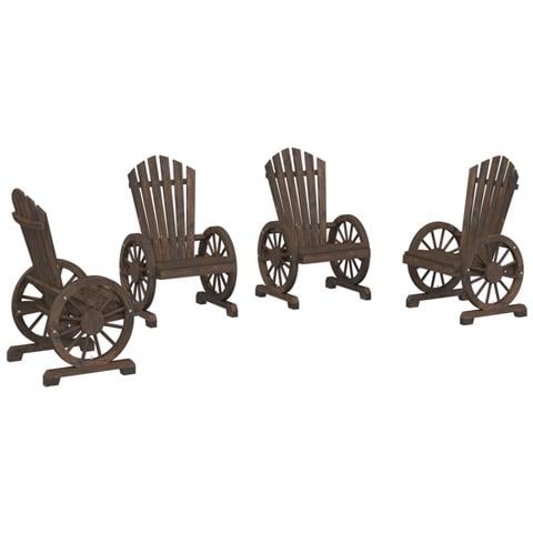 Lusso Casadino -  Sedie Da Giardino Adirondack 4 Pz In Legno Massello Di Abete - Foto 1